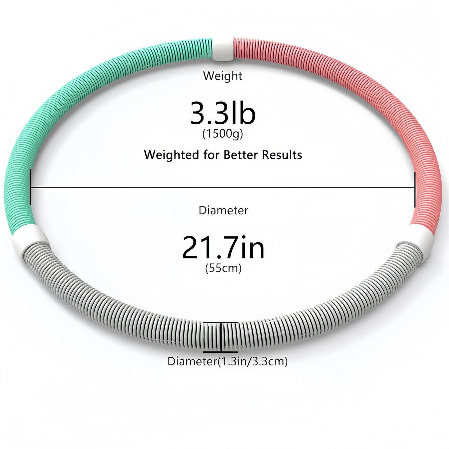 Weighted & Silent Fitness Hoop – Adjustable Soft Rubber Hula Hoop for Waist Training and Fat Burning
