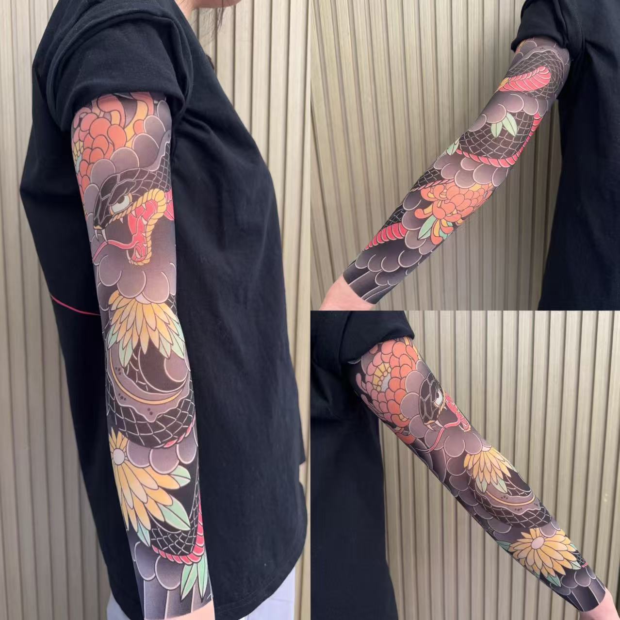 Nylon Tattoo Sleeves UV Protection Instant Style  , Cooling Effect