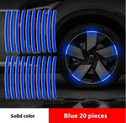 Rainbow Luminous Car Wheel Stickers Safety Reflective Decals