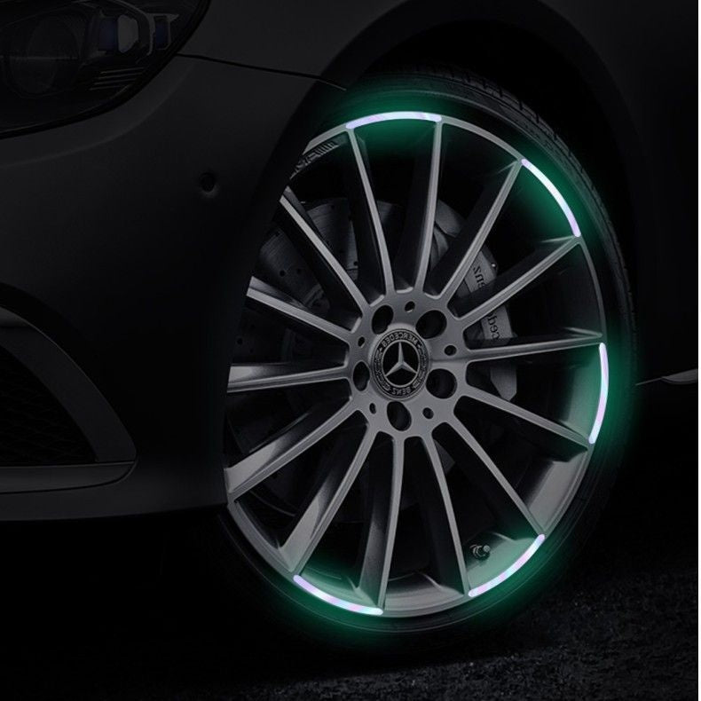 Rainbow Luminous Car Wheel Stickers Safety Reflective Decals