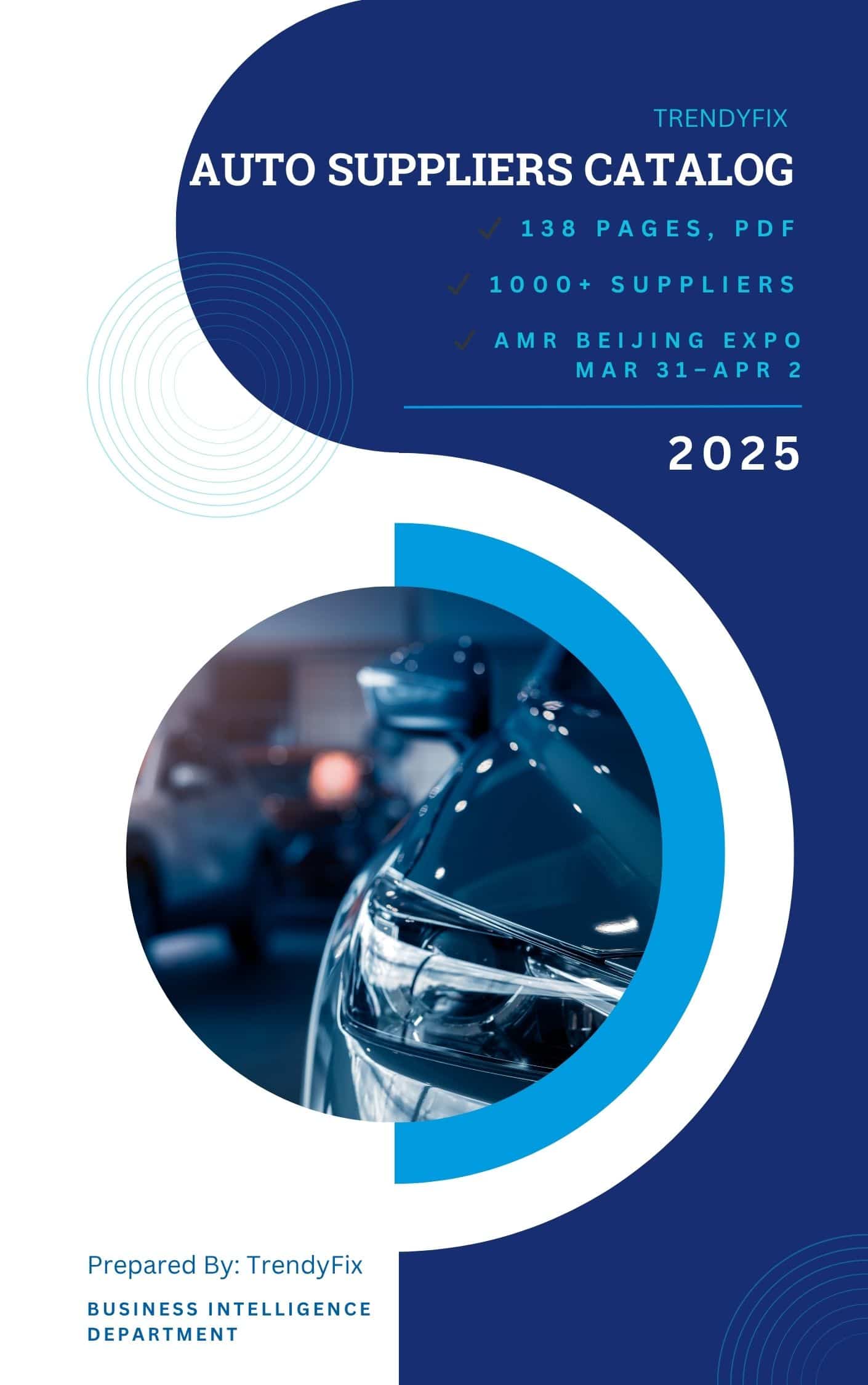 Cover of the AMR 2025 Auto Parts Catalog with 1,000+ verified suppliers.