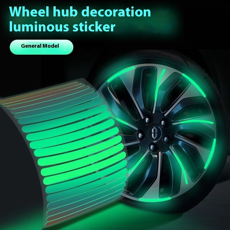 Rainbow Luminous Car Wheel Stickers Safety Reflective Decals