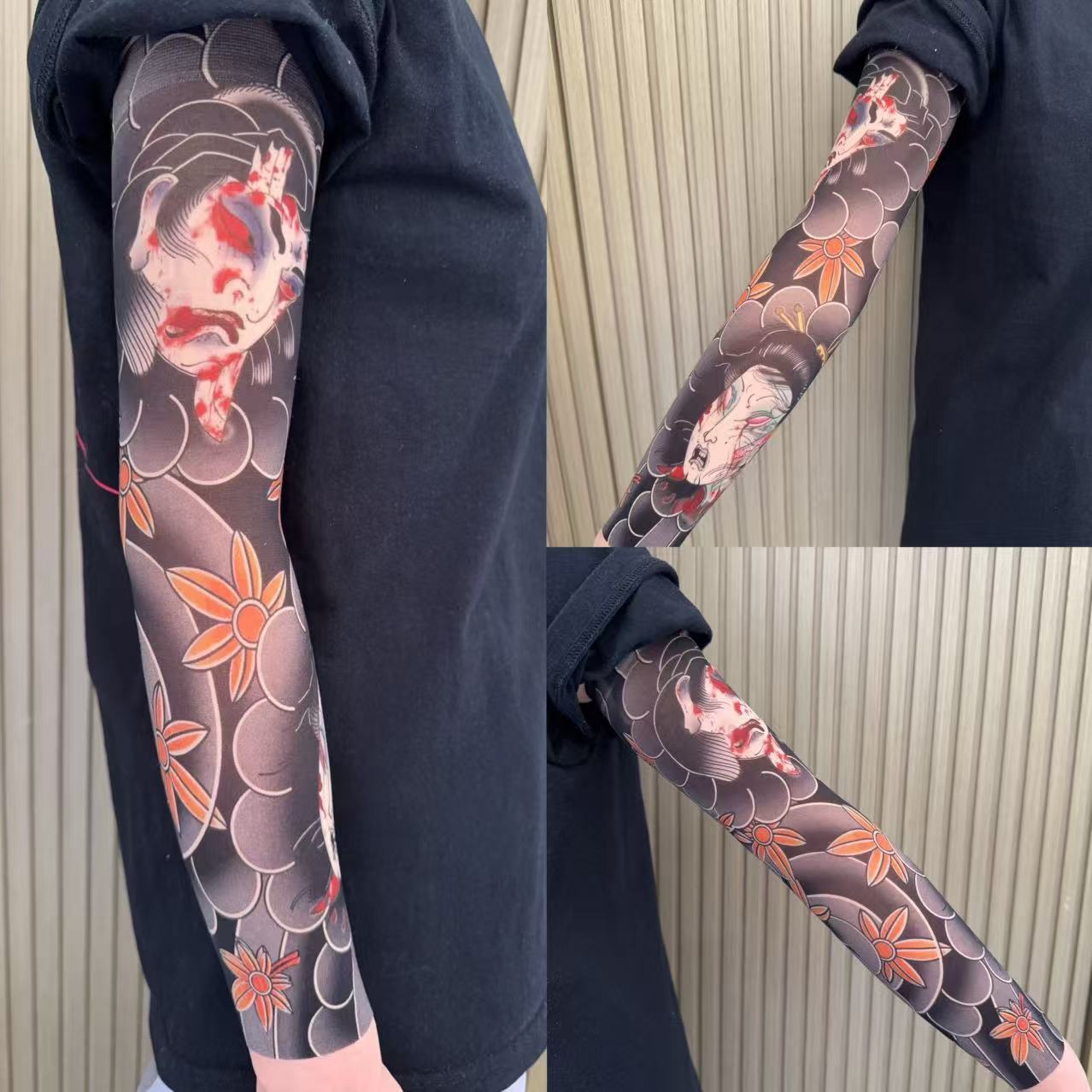 Nylon Tattoo Sleeves UV Protection Instant Style  , Cooling Effect