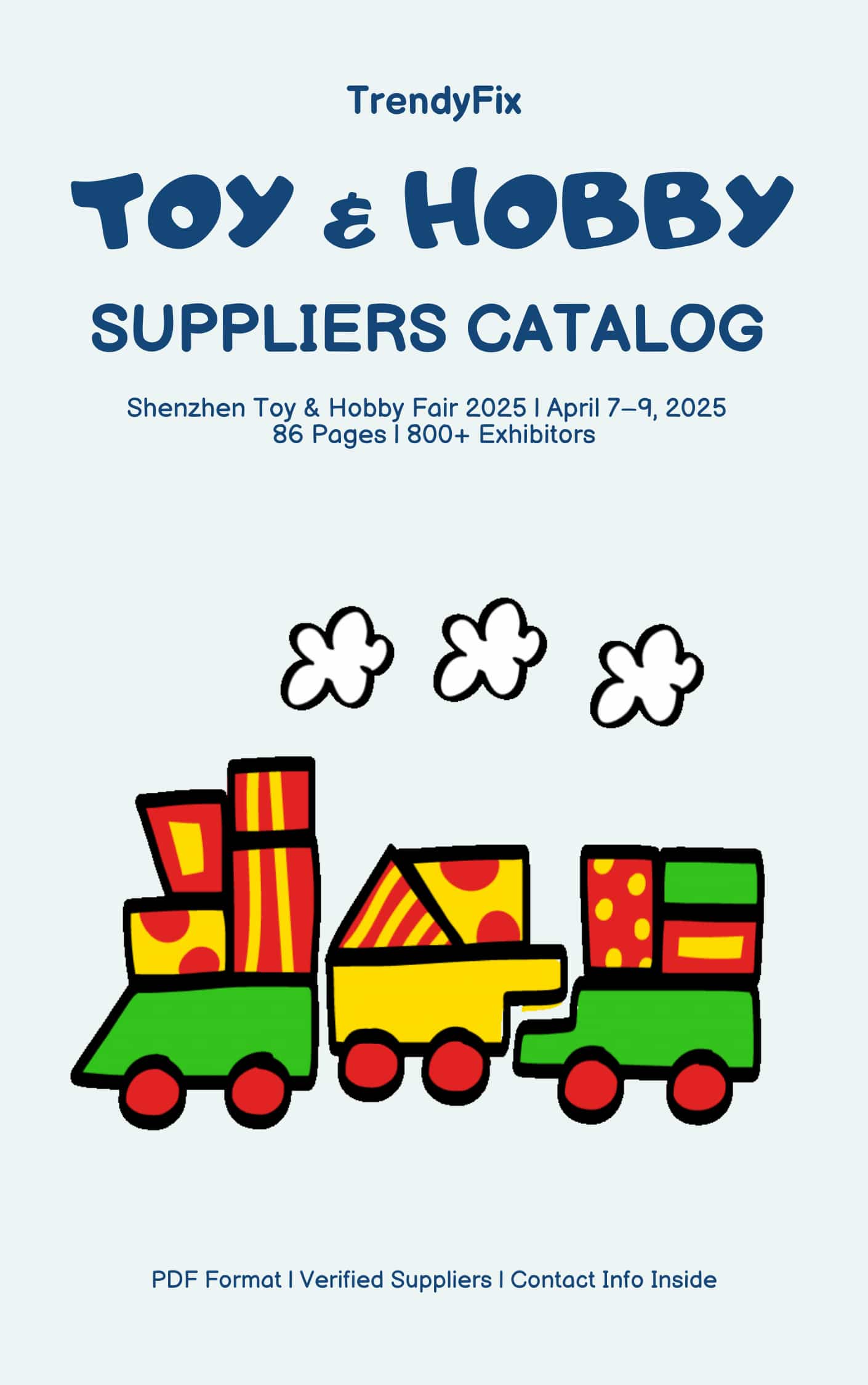 Cover of the Toy & Hobby Fair 2025 Catalog with 100+ verified toy suppliers.